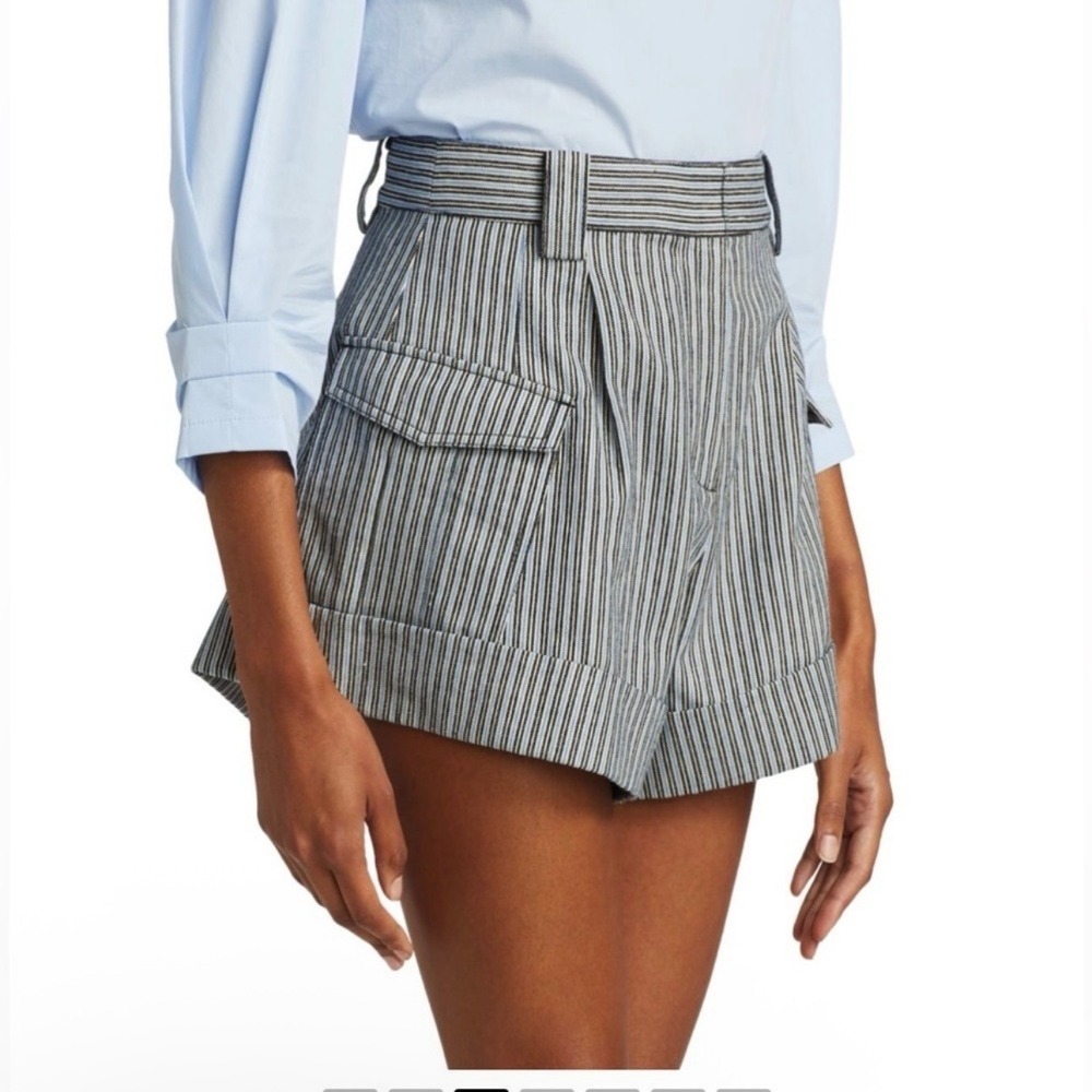 Derek Lam Ryder High-Waisted Striped Shorts Women's Size 8